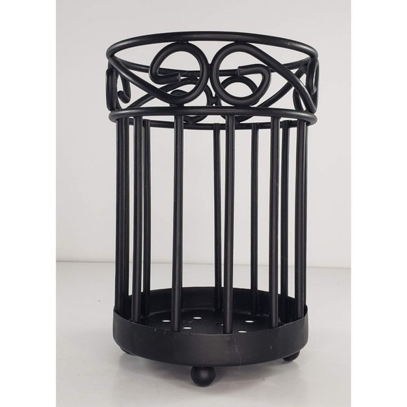 Scroll Utensil Holder Kitchen Black - Picture 1 of 6